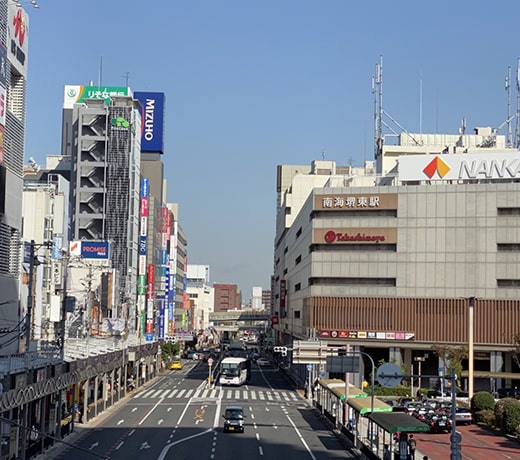 【都度払い】南大阪・堺のメンズフェイシャルエステならフィーゴビューティー大阪堺店　店舗の特徴　特徴１　アクセス　南大阪・堺から好アクセス！堺駅徒歩圏内　堺駅イメージ写真